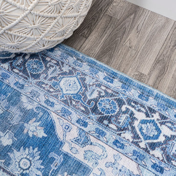 Maris Ornate Medallion Washable Area Rug